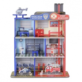 Chad Valley Wood Shed Fire &amp; Police Station Â£14.99 (was Â£ 