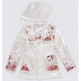 Girls Glitter Mac Stormwear Raincoat New In @ M&S