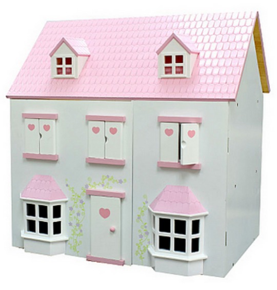 pink wooden dolls house asda