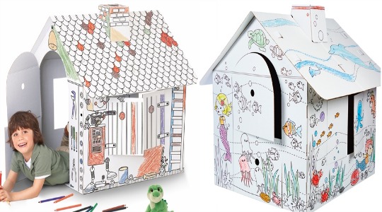 cardboard playhouse to colour