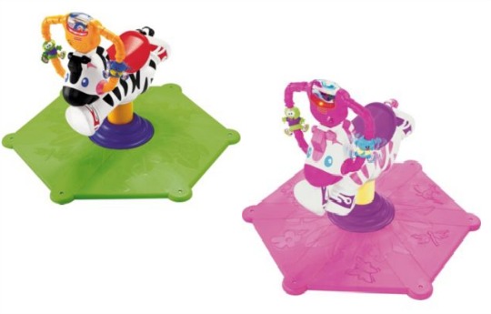 fisher price bounce and spin zebra pink