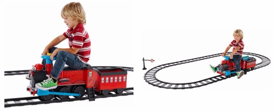 chad valley powered ride on train and track set