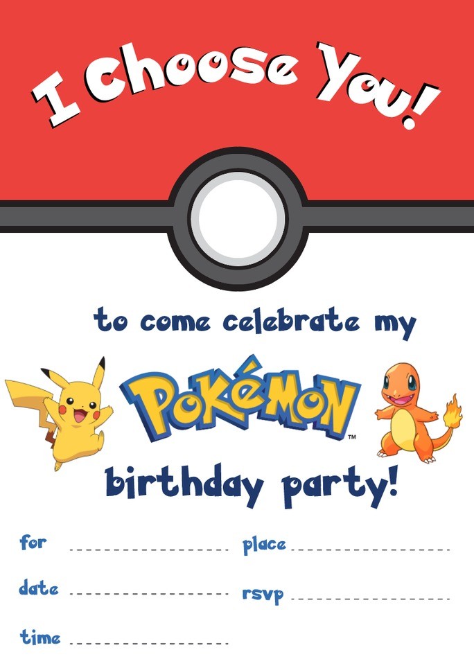 Free Printable Pokemon Birthday Invitations 6