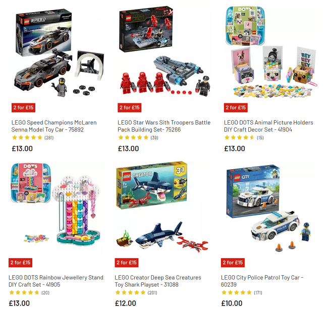 argos toys sale 2 for 15