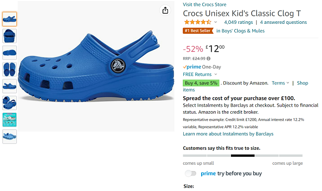 Crocs Unisex Kid's Classic Clog From £12 @ Amazon