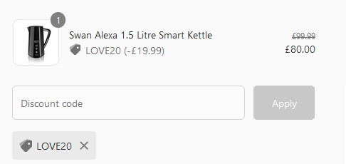 Swan 1.5L Black Smart Kettle with  Alexa Control