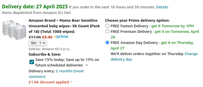 Mama Bear Sensitive Unscented baby wipes– Pack of 18. for sale online