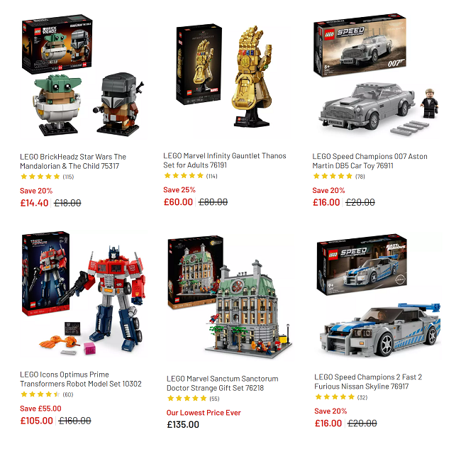 Argos discount lego avengers