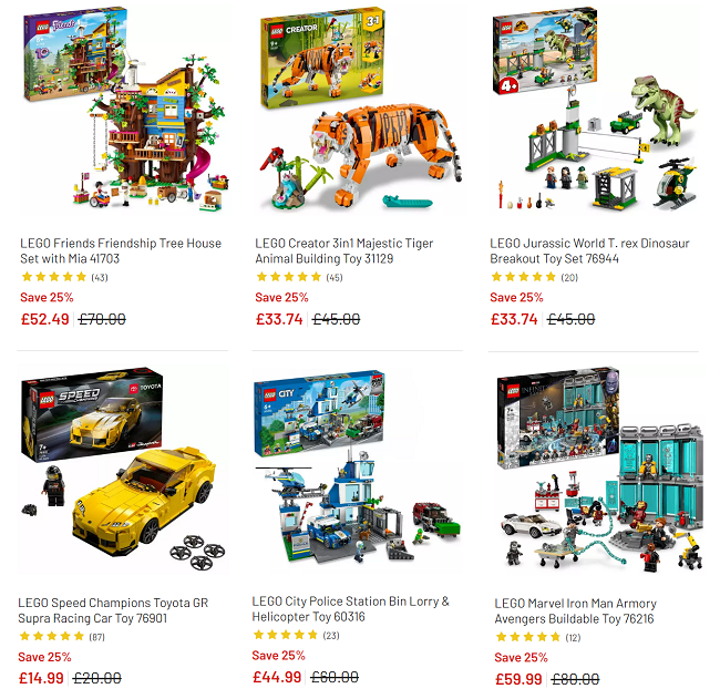 25 Off Selected LEGO Argos