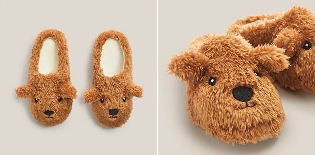 Teddy bear slippers on sale dunelm