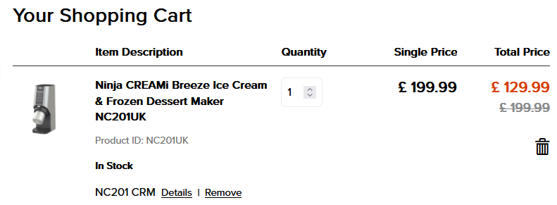 Ninja CREAMi Breeze Ice Cream & Frozen Dessert Maker NC201UK - with code