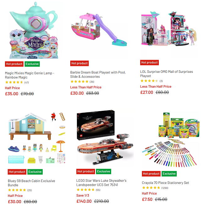 Argos black store friday toys