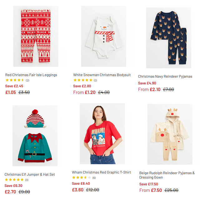 Christmas Clothing Clearance @ Argos