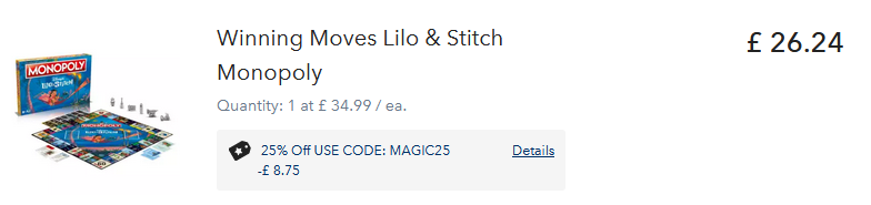 Disney's Lilo & Stitch Monopoly 