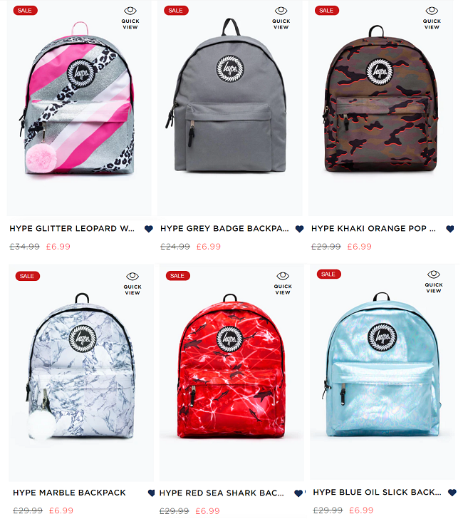 Hype cheap backpack argos