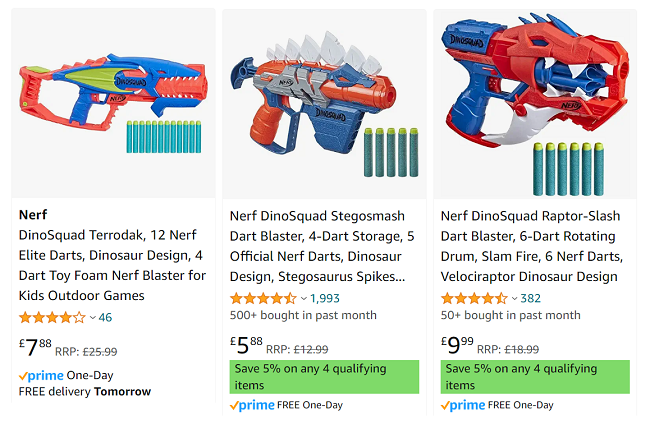 Nerf Dinosquad Terrodak Blaster £7 88 Amazon