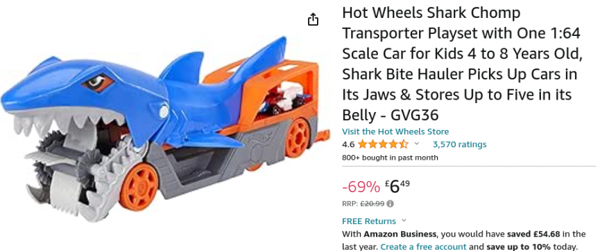 Hot Wheels Shark Chomp Transporter